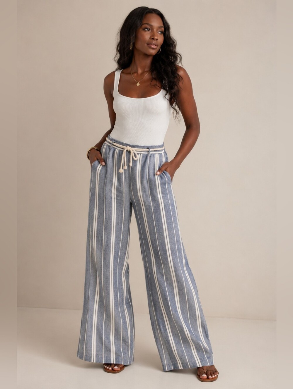 ❤️ ROMEO & JULIET × REVOLVE COUTURE HIGH RISE WIDE LEG LINEN BLEND PANTS, XL